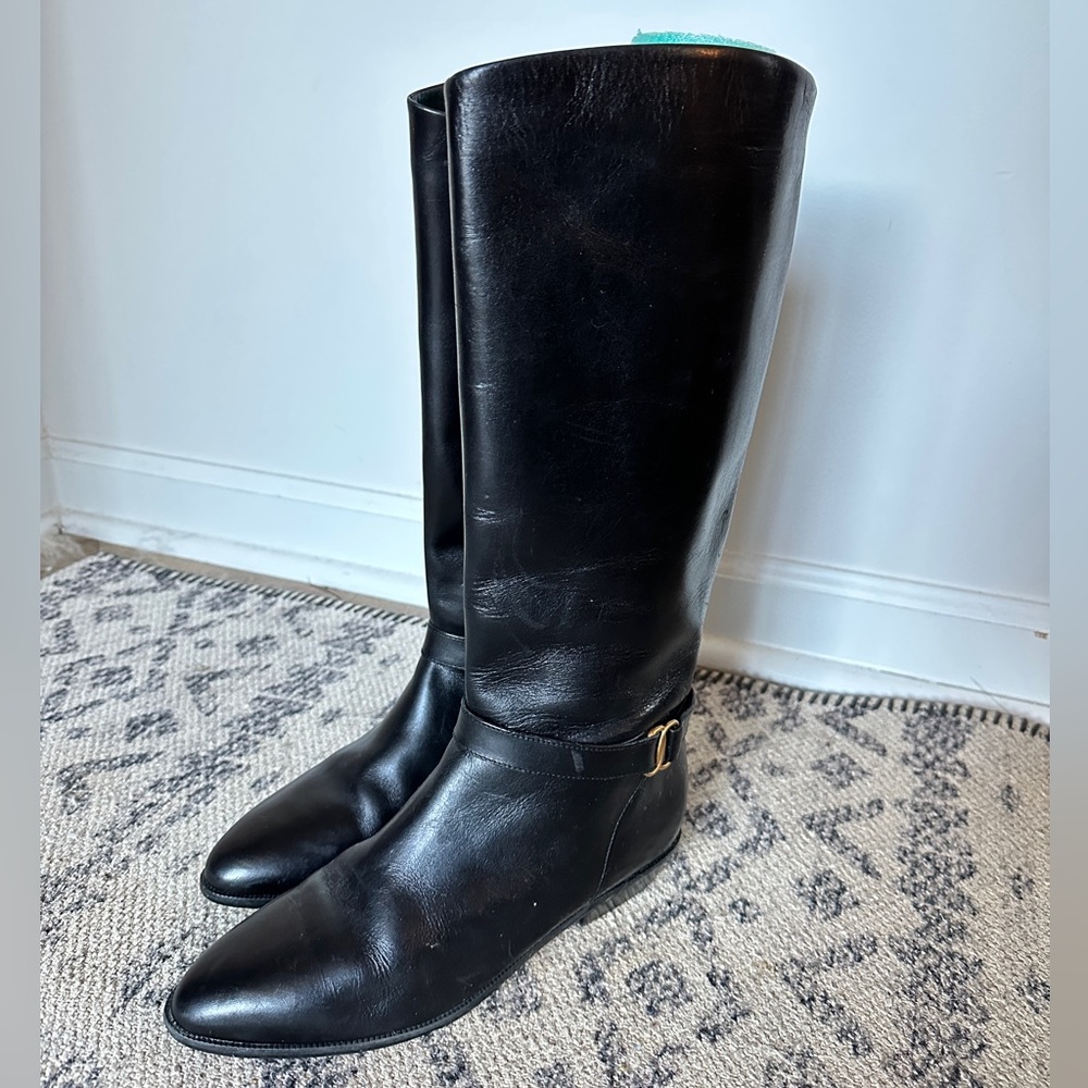 ETIENNE AIGNER Shelby black leather tall riding boots - size 7.5